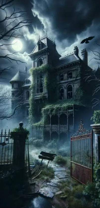 Mansion Moonlight Night Live Wallpaper