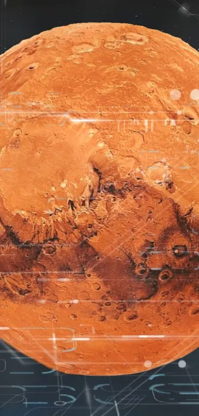 Mars digital art wallpaper with orange hues