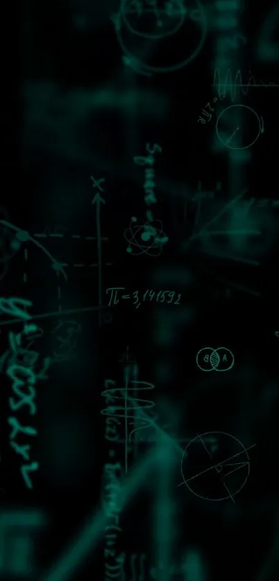 Dark abstract wallpaper with mathematical equations.