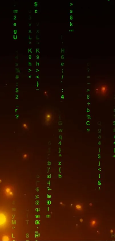 Matrix code wallpaper with glowing hues and falling digital text.