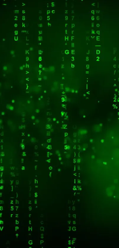 Matrix-inspired digital green code wallpaper for phones.