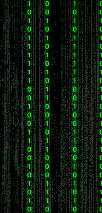 Green binary code wallpaper resembling the Matrix.