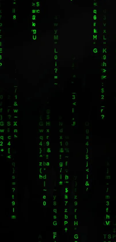 Matrix wallpaper with green digital code on black background.