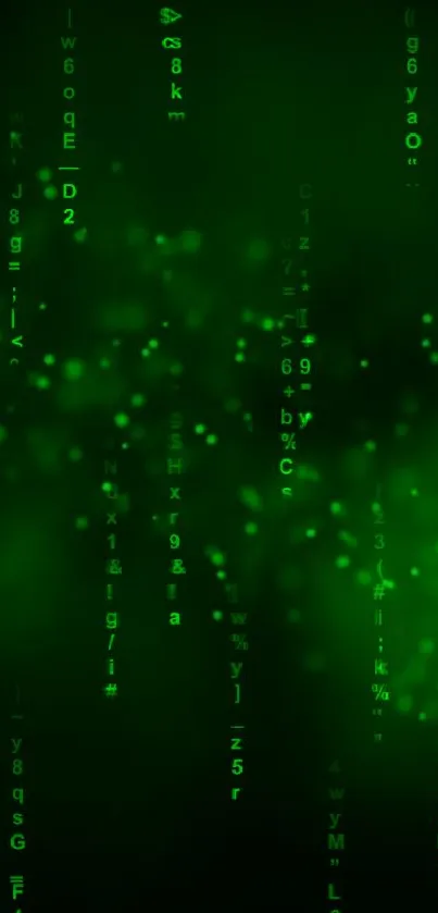 Matrix-inspired green digital code wallpaper for mobile.