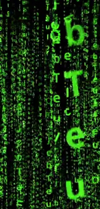 Matrix-style green code on black background.