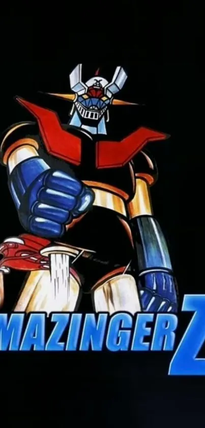 Mazinger Z iconic mobile wallpaper with vibrant colors.