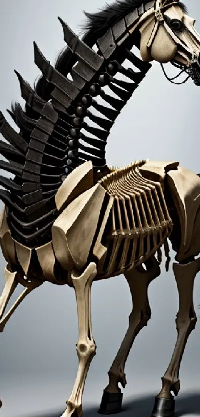 Mechanical horse design with a futuristic look for mobile wallpaper.