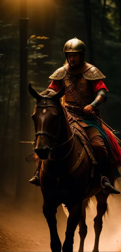 Medieval Rider in Enchanted Forest - free download