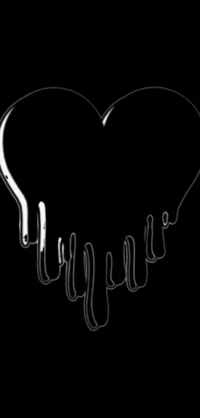 A black heart with a dripping effect on a dark background.