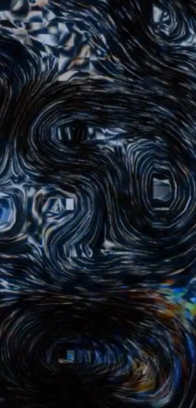 Dark abstract swirl wallpaper with intricate patterns and rich textures.