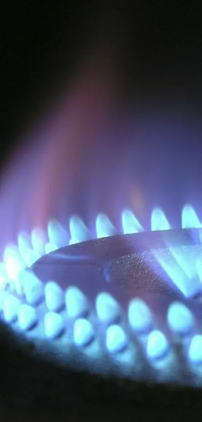 Stunning blue flame wallpaper with vibrant glow on mobile screen.