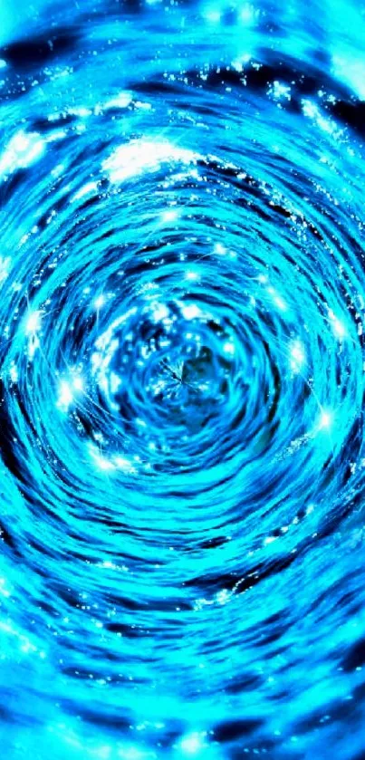 Vibrant blue spiral vortex wallpaper for mobile devices.