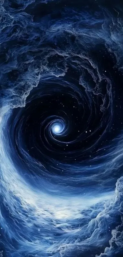 Galaxy vortex with swirling stars.