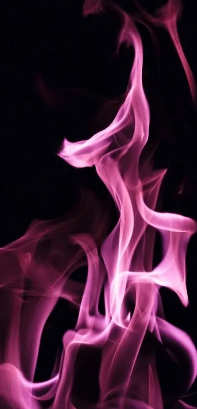 Vibrant pink flame on a black background wallpaper.