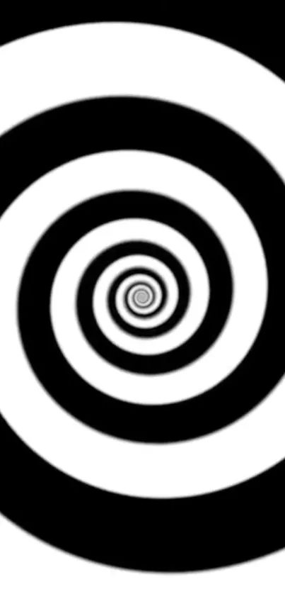 Black and white spiral concentric circles wallpaper.