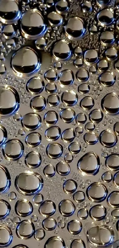 Reflective water droplets create an elegant and modern mobile wallpaper design.