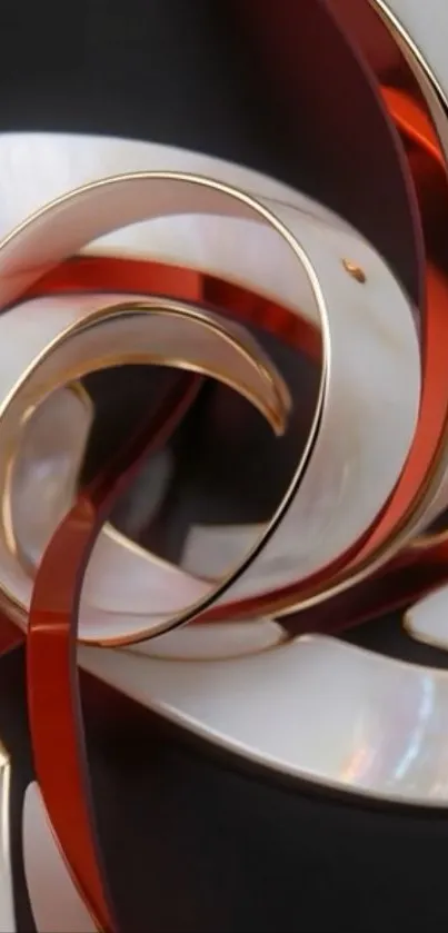 Dynamic metallic swirls create abstract art wallpaper.