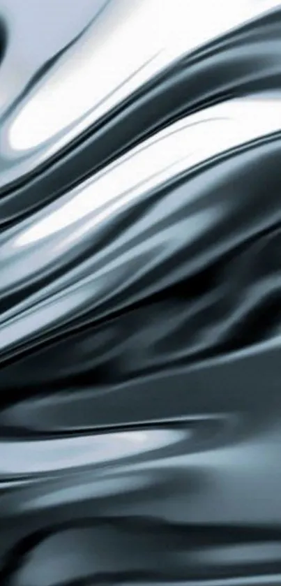 Metallic wave phone wallpaper with sleek silver patterns.