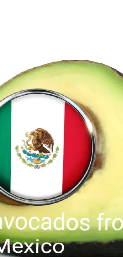 Mexican flag within avocado wallpaper design