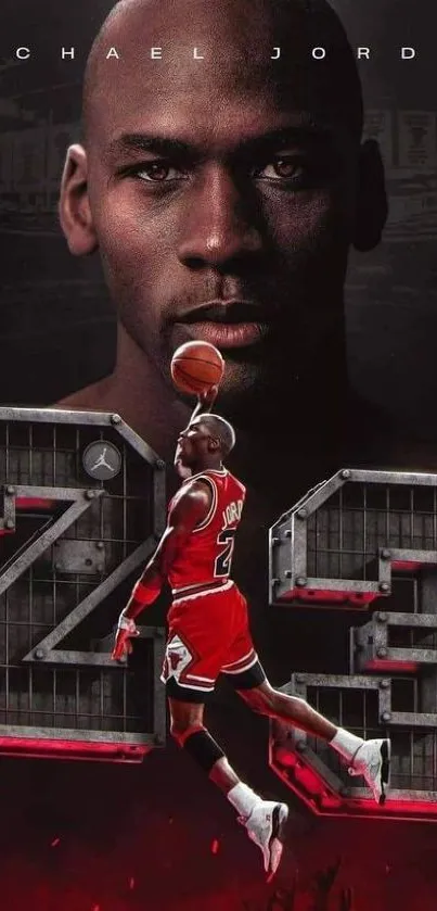 Dynamic Michael Jordan wallpaper showing an iconic basketball moment.