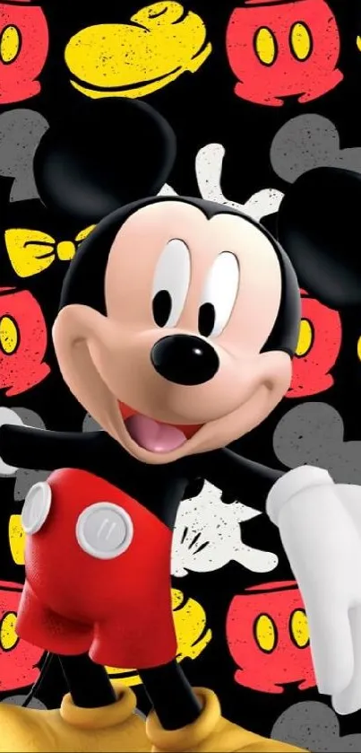 Vibrant Mickey Mouse wallpaper with classic colors.