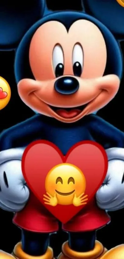 Mickey Mouse with heart emoji wallpaper