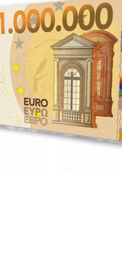 Mobile wallpaper of a novelty one million euro banknote design.