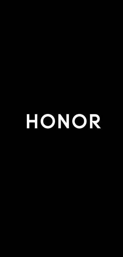 Black wallpaper with the HONOR logo centered.