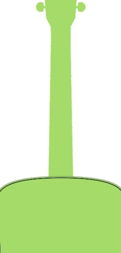 Minimalistic green guitar on a lime background for phone wallpaper.