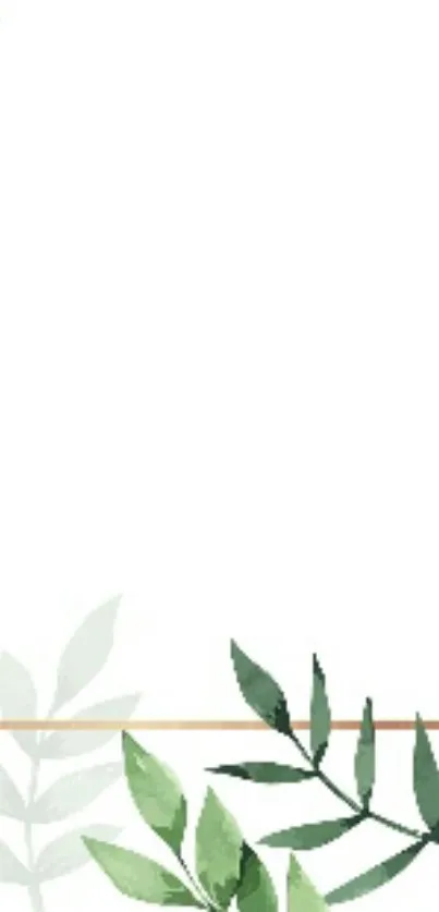 Minimalist leafy green mobile wallpaper with a fresh, natural design.