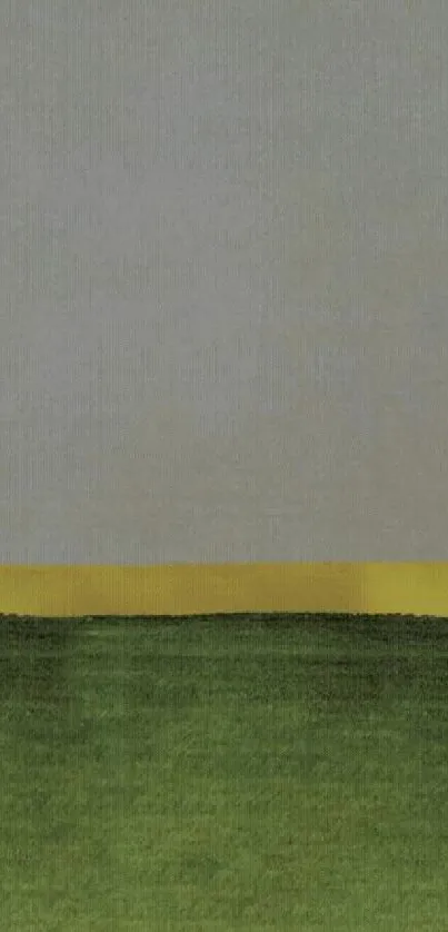 Minimalistic wallpaper with a green field and gray sky.