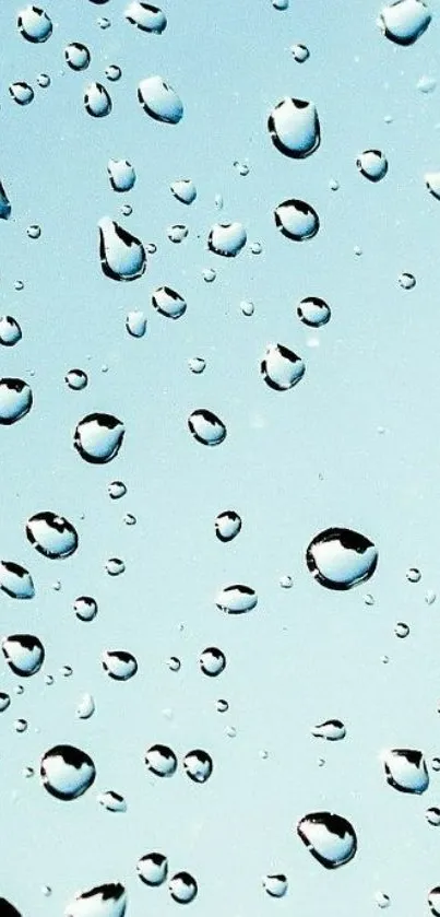 Water droplets on a light blue background, creating a calming effect.