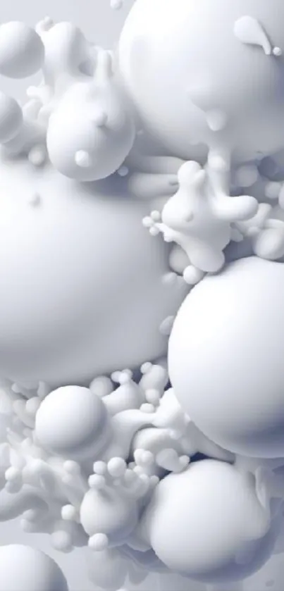 Minimalist abstract wallpaper with white spheres.