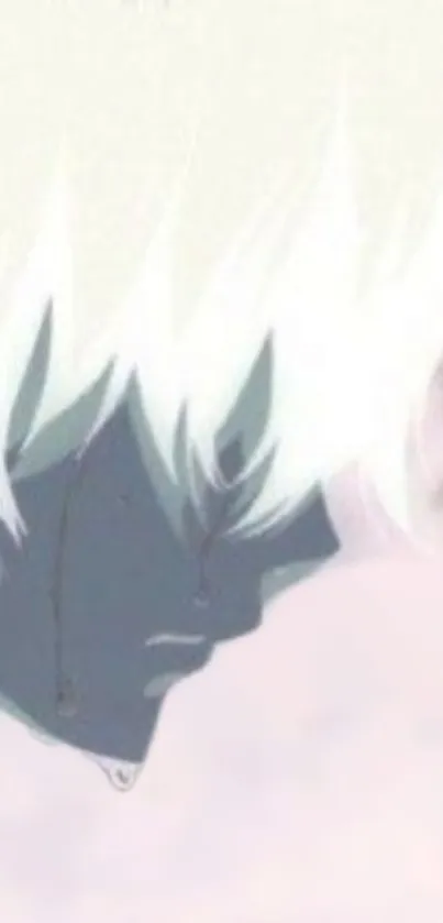 Anime wallpaper with white hair and a dark, shadowed face.