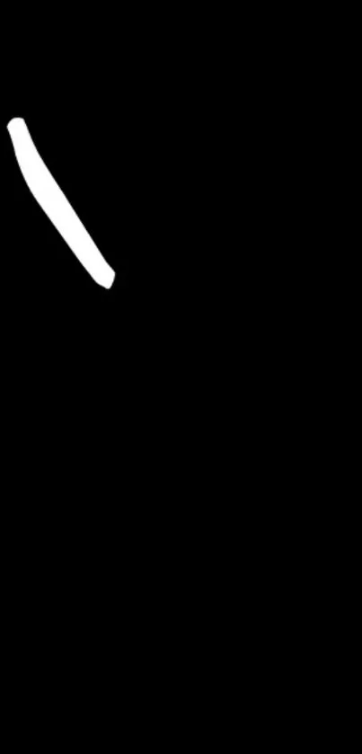 A minimalist mobile wallpaper with a black background and white line.