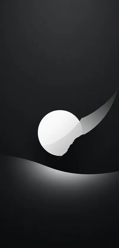 Sleek black and white minimalist mobile wallpaper with abstract design.