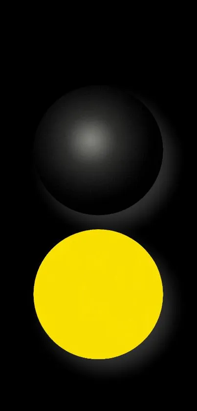 Minimalist black and yellow mobile wallpaper design.