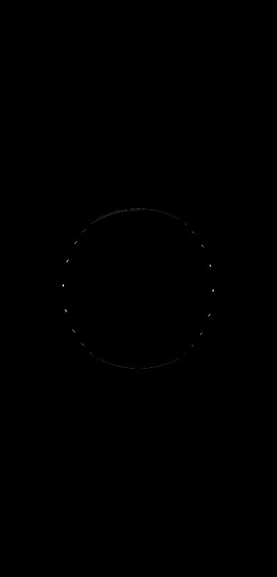 Minimalist wallpaper featuring a black circle on a dark background.