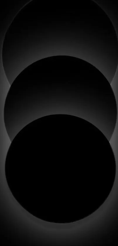 Minimalist black circles mobile wallpaper with dark theme aesthetic.