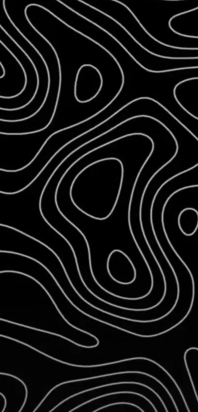 Abstract black wallpaper with white lines forming a minimalist pattern.