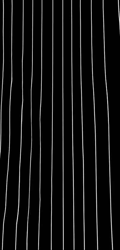 Black wallpaper with elegant vertical white lines.