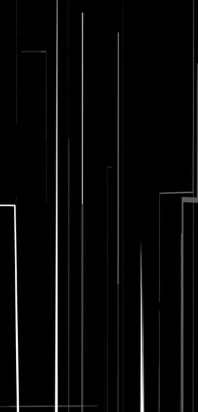 Minimalist black wallpaper with thin white lines in an artistic design.