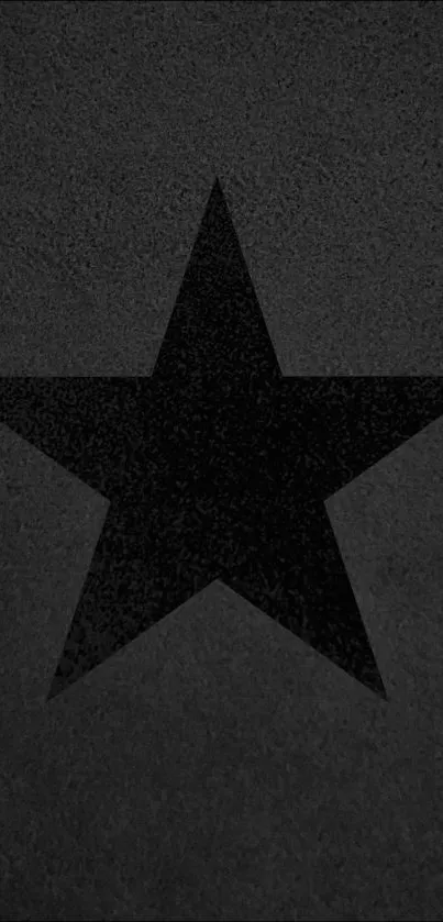 Minimalist black star on dark background wallpaper.