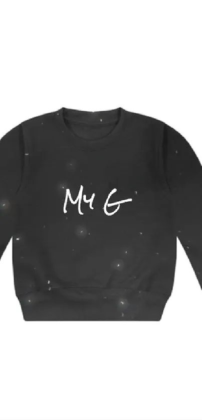 Minimalist black sweatshirt with artistic design.