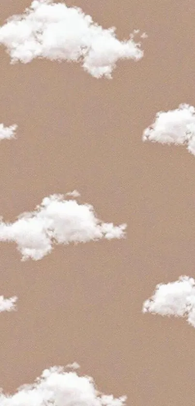 Minimal cloud pattern on a beige background wallpaper.