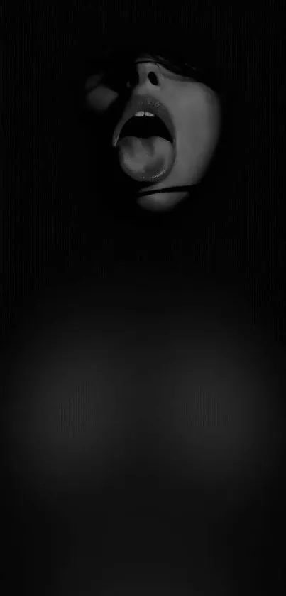 Minimalist dark wallpaper with mysterious face.