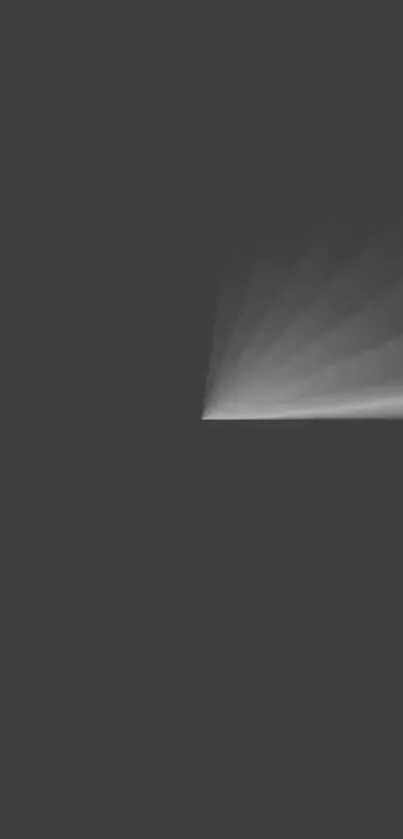 Minimalist dark grey wallpaper with light rays effect.