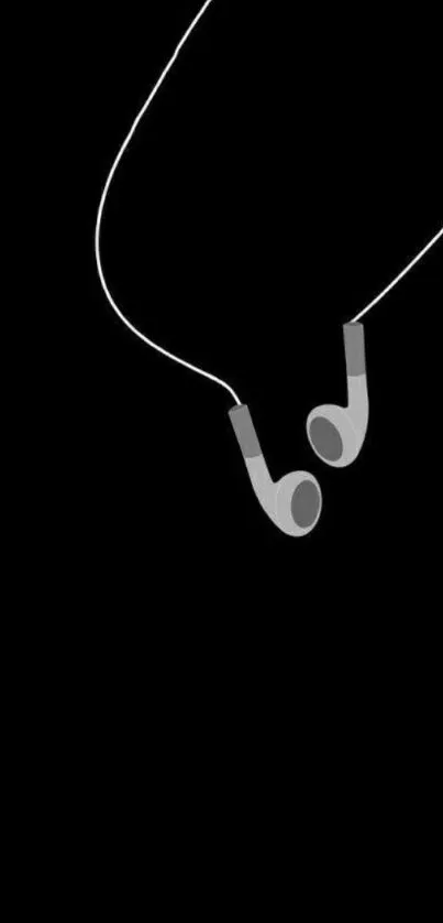 Minimalist earphone design on a black wallpaper.