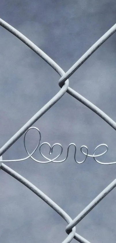 Minimalist fence design with 'love' text in gray tones.