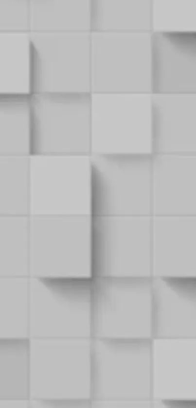 Gray square pattern wallpaper with 3D effect.
